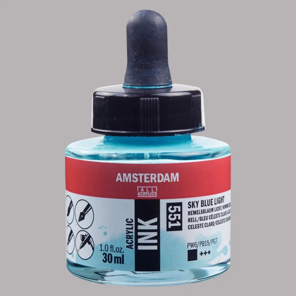 Acrylic Ink, 30 ml, Himmelblau Hell 551