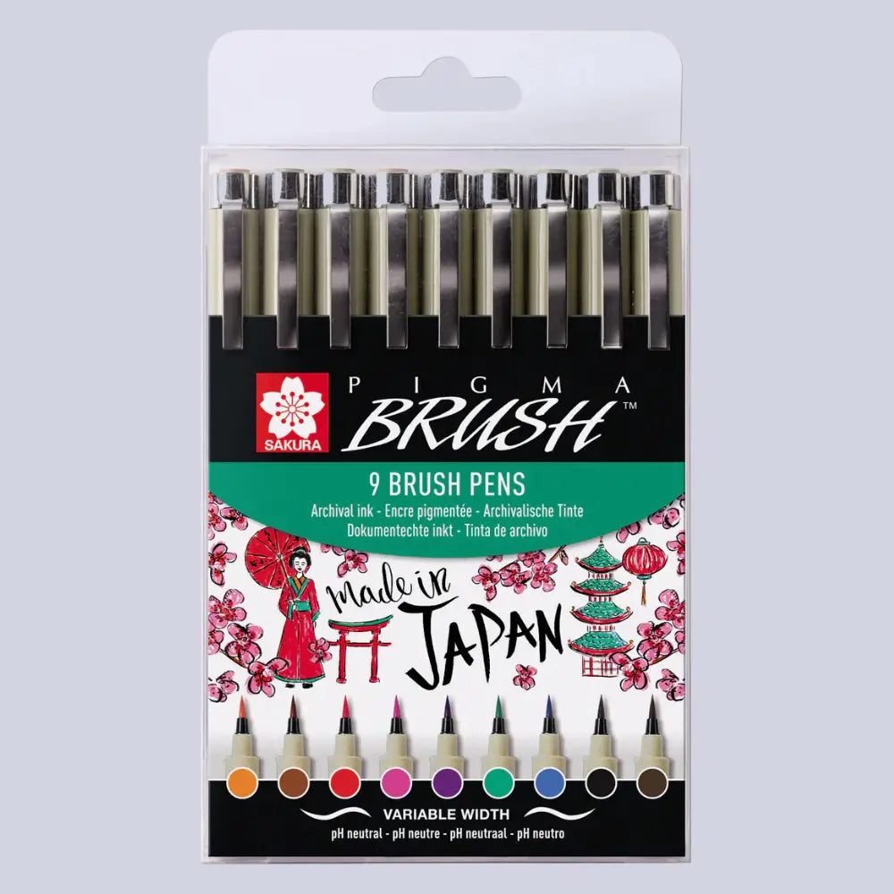 PIGMA® Brush™ Set mit 9 Farben