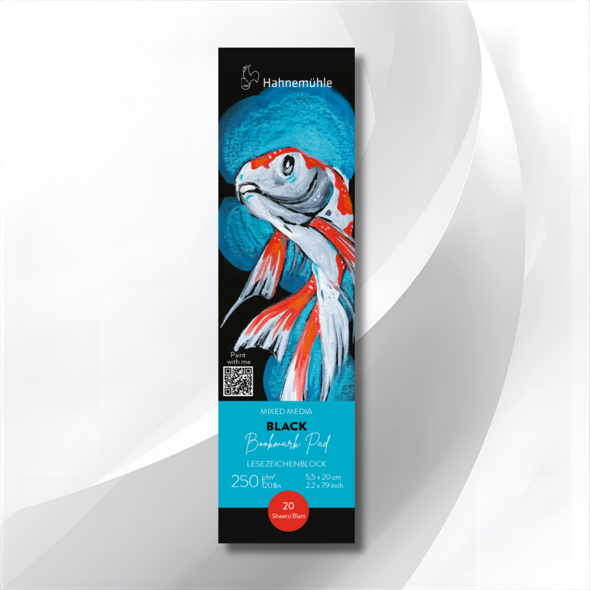 Black Bookmark Pad, 5.5 x 20 cm