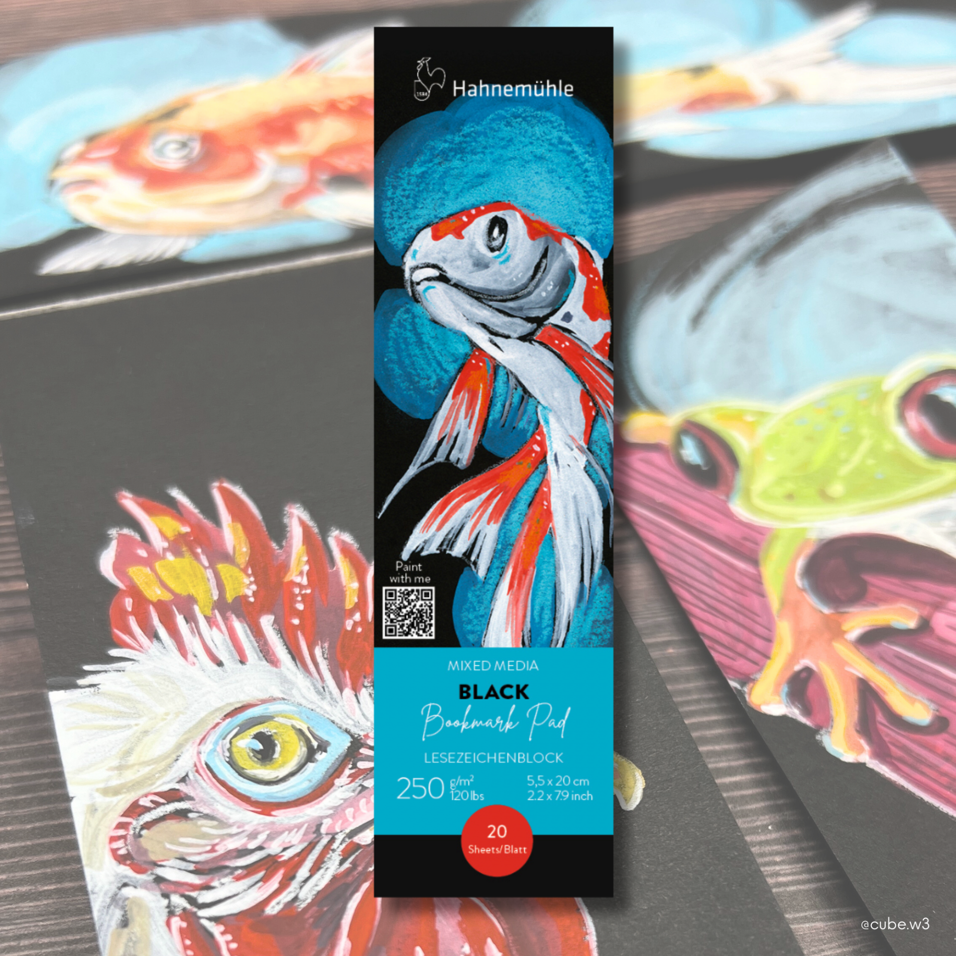 Black Bookmark Pad, 5.5 x 20 cm