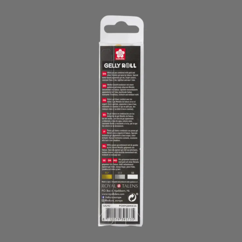 Gelly Roll, 3er-Set (Gold, Silber, Weiss)