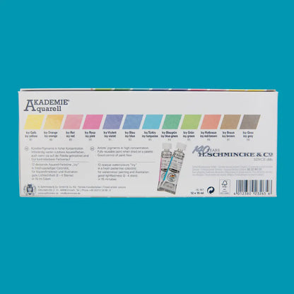 Akademie® Aquarell Kartonset „Icy Colours“ mit 12 x 15 ml Tuben - Special Edition