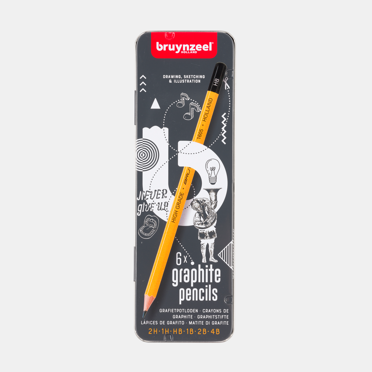 Graphite Pencil Metal Set à 6 Stk