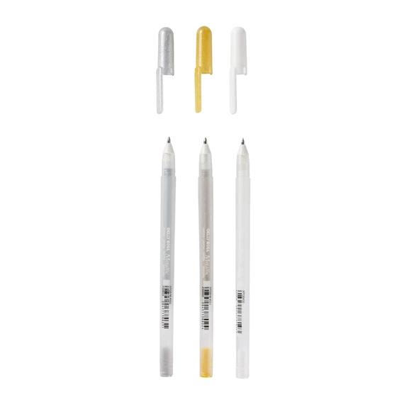 Gelly Roll, 3er-Set (Gold, Silber, Weiss)